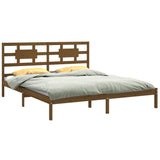 Bed Frame without Mattress Honey Brown 200x200 cm Solid Wood 3105688
