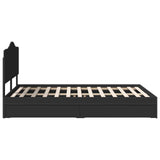 Storage Bed with Headboard Black 150 x 200 cm Engineered Wood 3413493