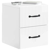 Wall-Mounted Bedside Cabinet High Gloss White 34.5 x 33 x 40 cm 898983