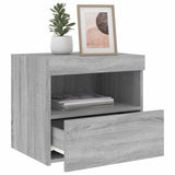 Bedside Cabinet with LED Lights Grey Sonoma 50x40x45 cm 836773