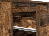 Bedside Cabinet with LED Lights Smoked Oak 38x34x50 cm 861291