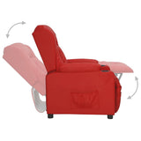 Recliner Chair Wine Red Faux Leather 339074