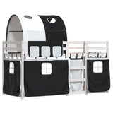 Bunk Bed without Mattress White&Black 90x200 cm Solid Wood Pine 3284021