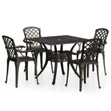 ZNTS 5 Piece Bistro Set Cast Aluminium Bronze 3070613