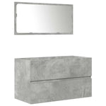 ZNTS 3 Piece Bathroom Furniture Set Concrete Grey Engineered Wood 3324918