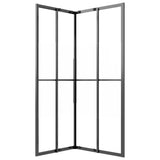 Shower Cabin Half Frosted ESG 90x70x180 cm Black 151854