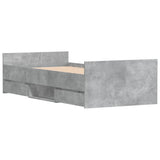 ZNTS Bed Frame without Mattress Concrete Grey 90x200 cm 3203806