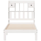 Bookcase Bed without Mattress White 90x200cm Solid Wood Pine 3322596