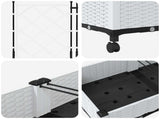 Garden Planter with Trellis&Wheels 3 pcs White PP 3423075