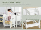 Toddler Step Stool Kids Adjustable Standing Tower with Safety Rail for Kitchen Counter White T3398P379040