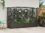 Raised Bed with Trellis and Roof Brown 204 x 40 x 141 cm PP 42032514