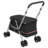 Folding Dog Stroller Black 100x49x96 cm Linen Fabric 172202
