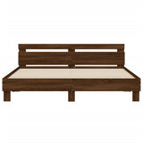Bed Frame Brown Oak Engineered wood Double Bed Frame 3207538