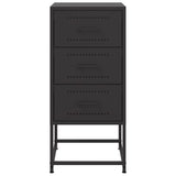 ZNTS Bedside Cabinets 2 pcs Black 36x39x78 cm Steel 846579