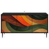 TV Cabinet BONN 102 x 33 x 51 cm Black Oak Engineered Wood 8007101