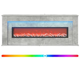 Fireplace with LED Strip Concrete 130 x 20 x 69.5 cm 8021090