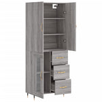 Highboard Grey Sonoma 69.5x34x180 cm Engineered Wood 3195945