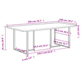 ZNTS Dining Table 200 cm Rough Mango Wood 320697