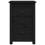 Bedside Cabinets 2 pcs Black 40x35x61.5 cm Solid Wood Pine 813708