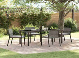Garden Dining Set 5 pcs Grey Powder-Coated Steel 3379257