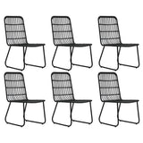 Dining Set Black Poly rattan, powder-coated steel, glass 3060252