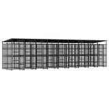 Outdoor Dog Kennel with Roof Steel 16.59 m 3097954