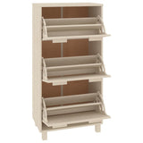 Shoe Cabinet HAMAR Honey Brown 59.5x35x117 cm Solid Wood Pine 340512