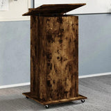 Lectern with Wheels & Drawer Smoked Oak 55x55x107 cm Engineered Wood 848028