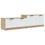 ZNTS TV Cabinet White and Sonoma Oak 158.5x36x45 cm Engineered Wood 811489