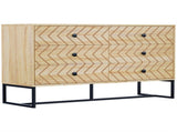 Bedroom Chest of Drawers, 6 Drawer Dresser, Sideboard Cabinet with Zigzag Design and Metal Base, T3398P547929