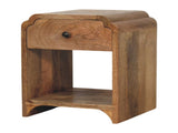 Solid Wood Newton Mini Oak-ish Nightstand with a drawer and open shelf, Brown B2743P403243