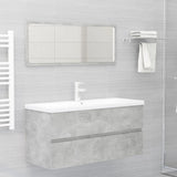 Sink Cabinet with Built-in Basin Concrete Grey Engineered Wood 3071661