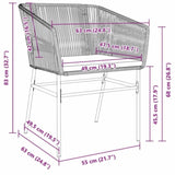 Garden Dining Set 5 pcs Grey Poly rattan 3380933