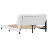 Bed Frame with LED without Mattress "Hvar" White 160x200 cm 3213942