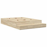Storage Bed Frame with Drawer Sonoma Oak 140 cm Engineered Wood 3335695