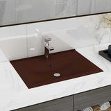 147028 Luxury Basin with Faucet Hole Matt Dark Brown 60x46 cm Ceramic