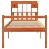Bookcase Bed without Mattress Wax Brown 75x190 cm Small Single Solid Wood Pine 3322065