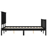 Bed Frame without Mattress Black 200x200 cm Solid Wood Pine 3193425