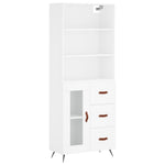 Highboard White 69.5x34x180 cm Engineered Wood 3189477