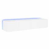 TV Wall Cabinets with LED Lights 2 pcs White 80x35x31 cm 837282