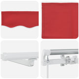 Retractable Awning Red 450 x 350 cm Fabric and Steel 3331170
