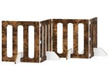 Folding Pet Fence 4 pcs Smoked Oak 201 x 38 x 70 cm 8005964
