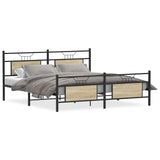 Metal Bed Frame without Mattress Sonoma Oak 183x213 cm 3325099