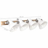 Industrial Wall Lamp White 90x25 cm E27 320516