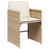 Garden Dining Set with Cushion 5 pcs Beige Poly Rattan 3379988