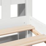 ZNTS Bookcase Bed without Mattress White 180x200 cm Super King Solid Wood Pine 3322179