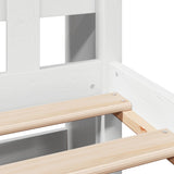 ZNTS Bookcase Bed without Mattress White 180x200 cm Super King Solid Wood Pine 3322179