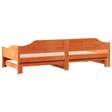 Daybed with Trundle without Mattress Wax Brown 90x200 cm Solid Wood 850907