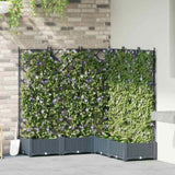 Garden Planter 5 pcs LiGht Grey 120 x 120 x 125.5 cm Plastic 42002888