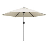 LED Cantilever Garden Parasol 3 m Sand White 42204
